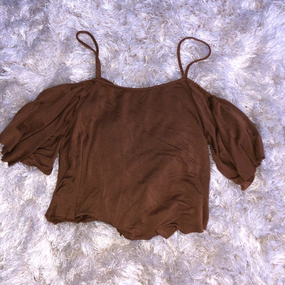 American Eagle off the shoulder top brown